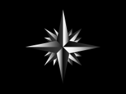 Compass Rose White on Black